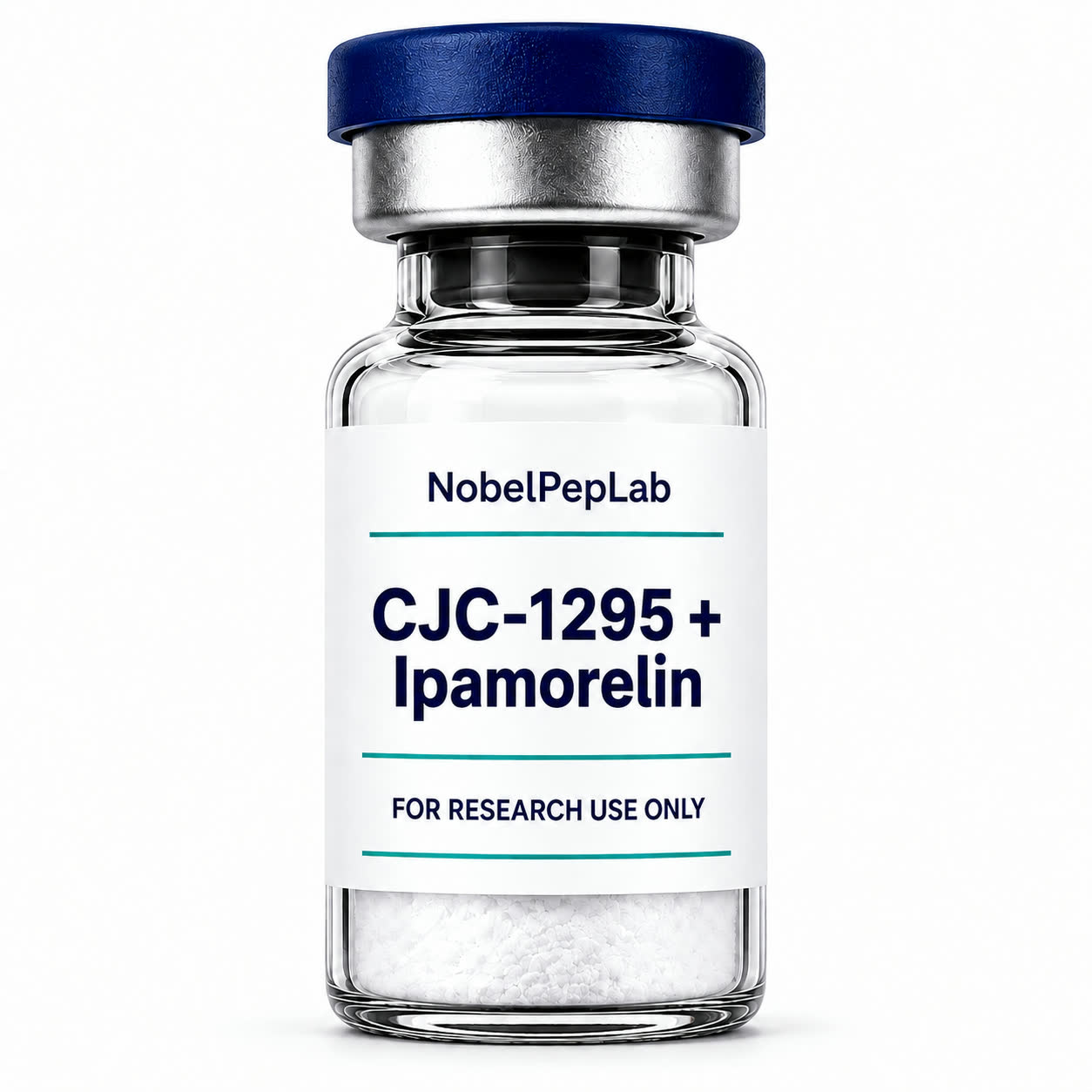 Vial of CJC-1295 + Ipamorelin research peptide, supplied in boxes of 10