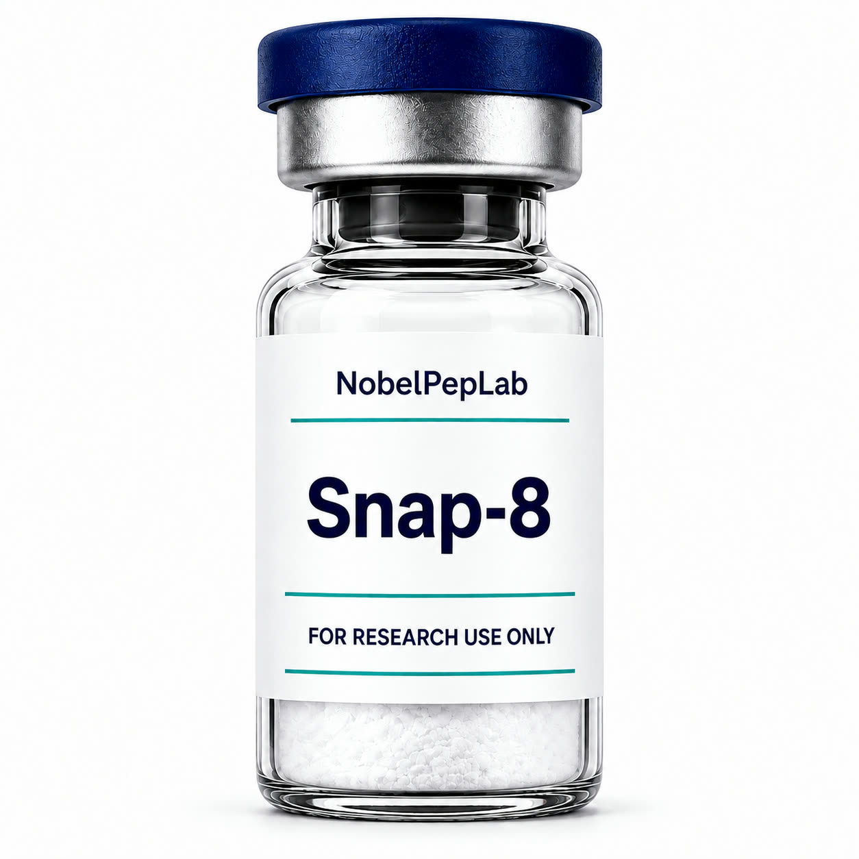 Vial of SNAP-8 research peptide, supplied in boxes of 10